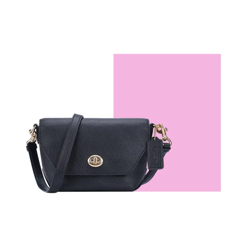 COACH Karlee Leather Crossbody Bag Women's Black-3