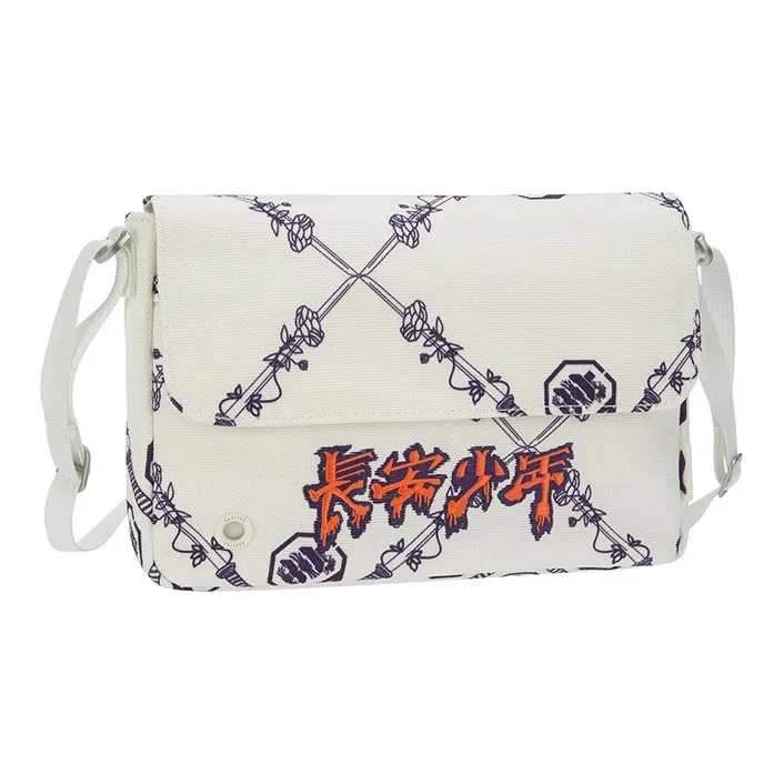 LiNing Fabric Shoulder Bag Crossbody Bag Regular Men's Vanilla White All Over Print-1