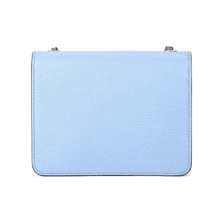 GUCCI Litchi Grain Leather Messenger Bag, Trunk Bag, Crossbody Bag, Shoulder Bag Women's Blue-2