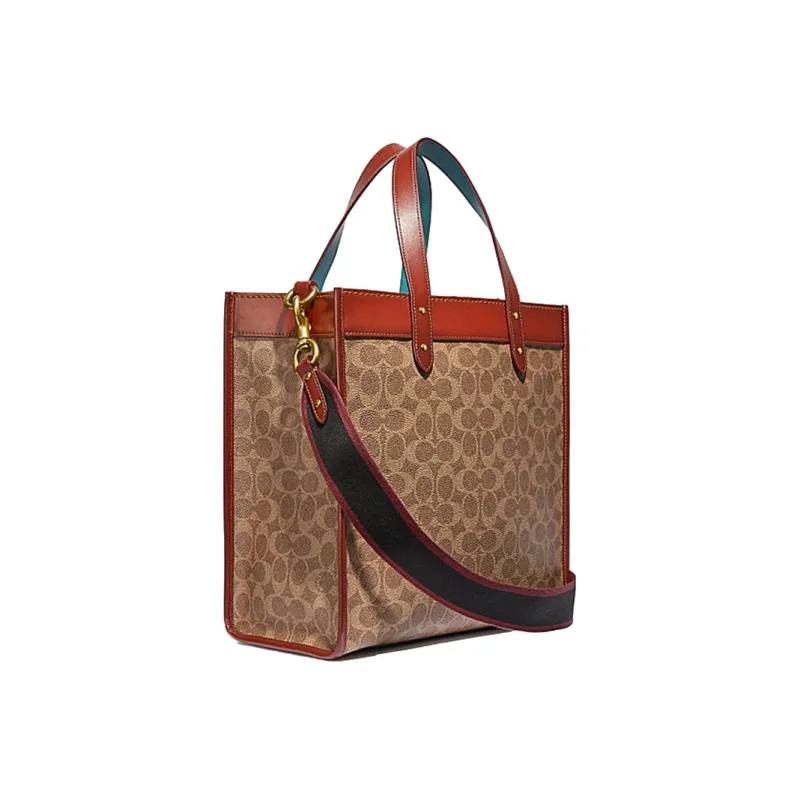 COACH Cow Leather Tote Bag Shopping Bag Shoulder Bag Crossbody Bag Handbag Large Size Women's Brown-1