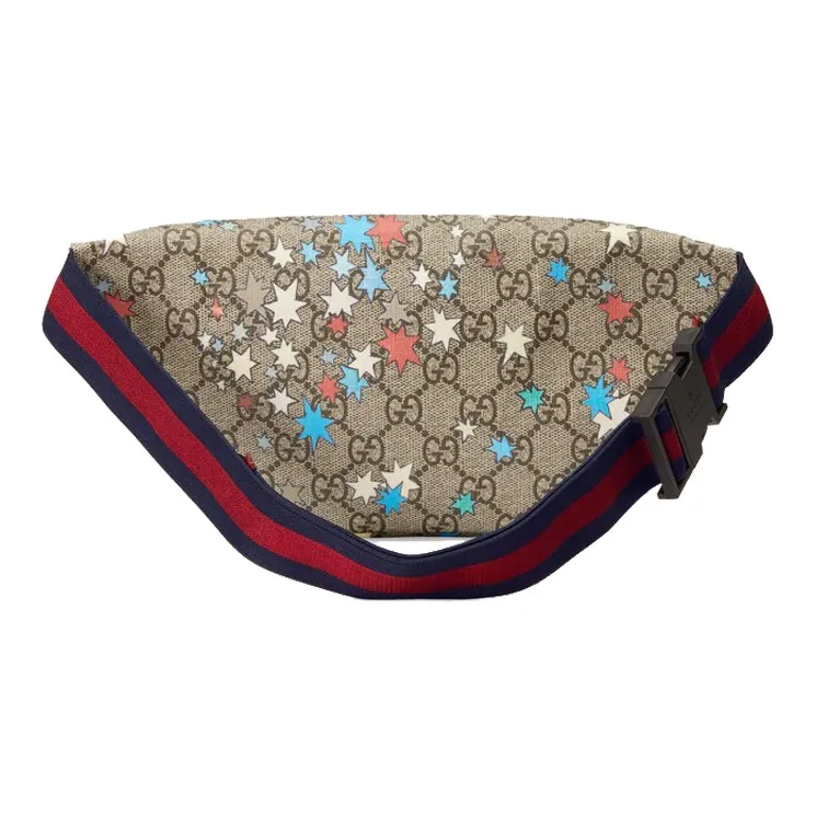 GUCCI Canvas With Leather Fanny Pack Sling Bag Shoulder Bag Crossbody Bag Kids' Ebony/Red/Multicolor-5