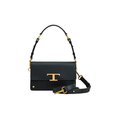 TOD'S Leather Trunk Handbag Regular Women's Black