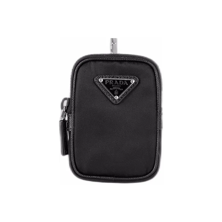 PRADA Saffiano Nylon Leather Shoulder Bag Men's Black-2