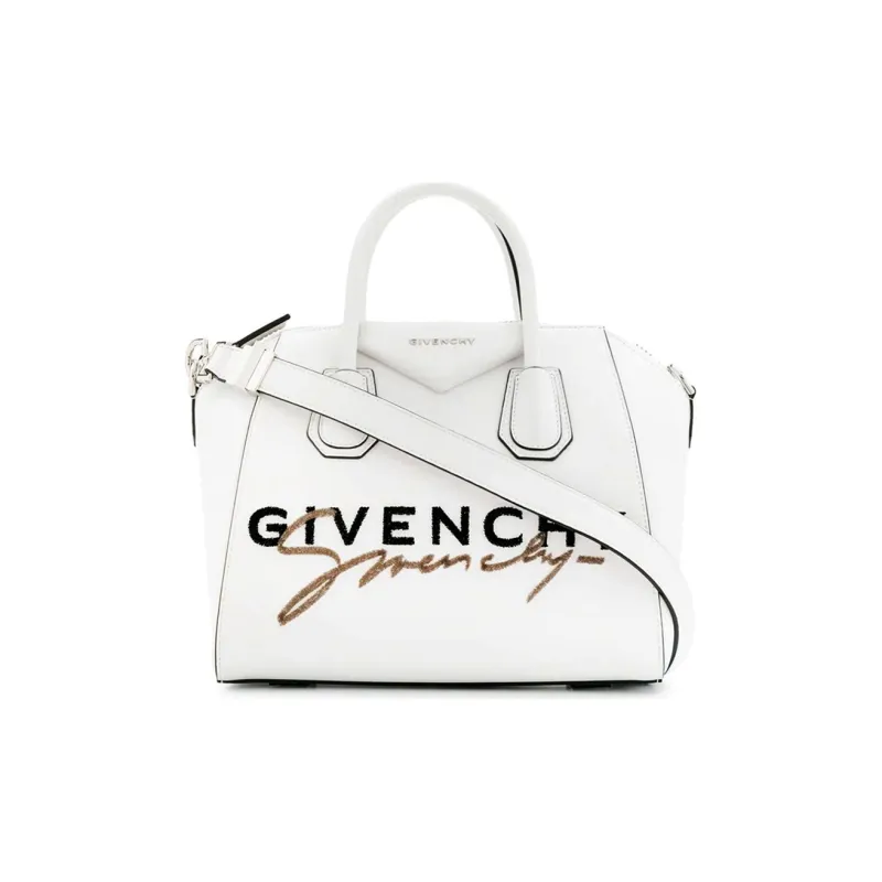 GIVENCHY Antigona Cow Leather Shoulder Bag Crossbody Bag Handbag Women's White-0