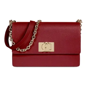 Furla 1927 Collection Calfskin Shoulder Bag Crossbody Bag Small Size Women's Ciliegia D Burgundy