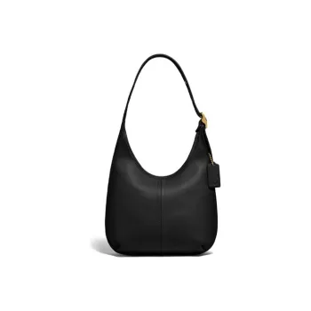 COACH Leather Shoulder Bag Hobo Bag Crescent Bag Handbag Shoulder Bag Women's Black