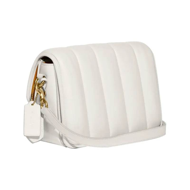 COACH Studio Leather Messenger Bag, Shoulder Bag, Crossbody Bag Trumpets Women's White-1
