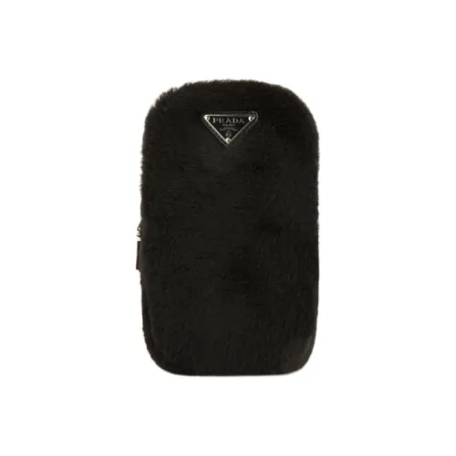 PRADA Shearling Material Shoulder Bag, Crossbody Bag Regular Women's Black