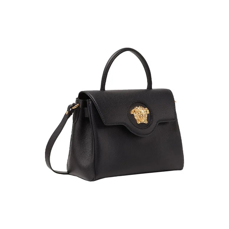 FANSIZHE La Medusa Cow Leather Crossbody Bag, Handbag Medium Size Women's Black-1