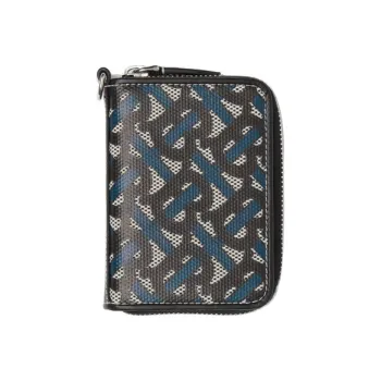 Burberry Cotton Canvas Coin Purse Card Holder Women's Blue Black