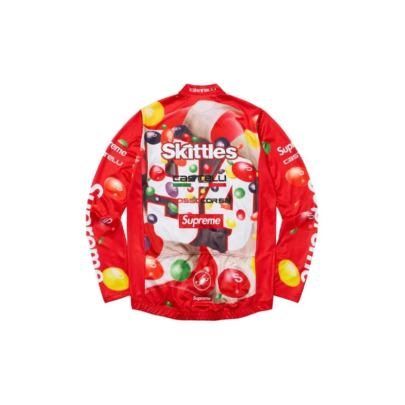 Supreme X Skittles X Castelli Long-Sleeve Cycling Jersey Black L  