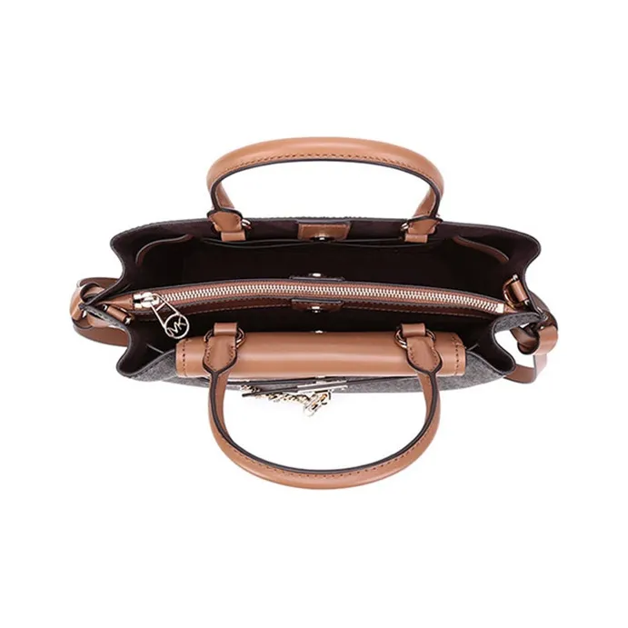 MICHAEL KORS Hamilton Legacy Cow Leather Shoulder Bags Handbags Small Size Women's Dark Brown/Acorn Brown-5