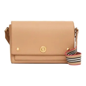 Burberry Note Grained Cow Leather Messenger Bag Shoulder Bag Crossbody Bag Women's Camel