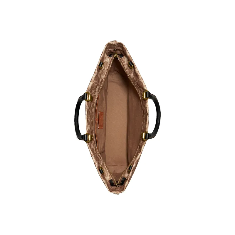 COACH Rogue Canvas With Leather Canvas Bag, Shoulder Bag, Crossbody Bag, Handbag Tubas Unisex Brown-3