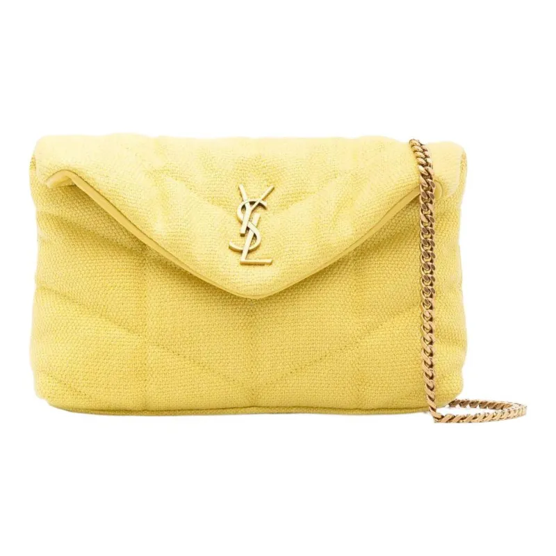 SAINT LAURENT Puffer Toy Bag Mini Women's Lemon Pie Yellow-0