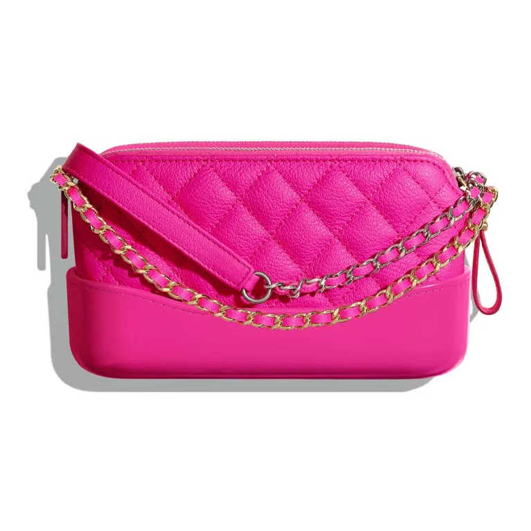 CHANEL Gabrielle Goatskin Shoulder Bag Extra Mini Women's Rose Red/Gold/Silver-1