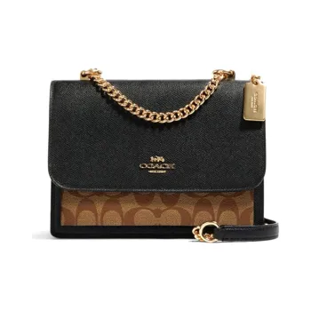 COACH Klare Canvas With Leather Trunk Bag Shoulder Bag Crossbody Bag Handbag Small Size Women's Black/Brown