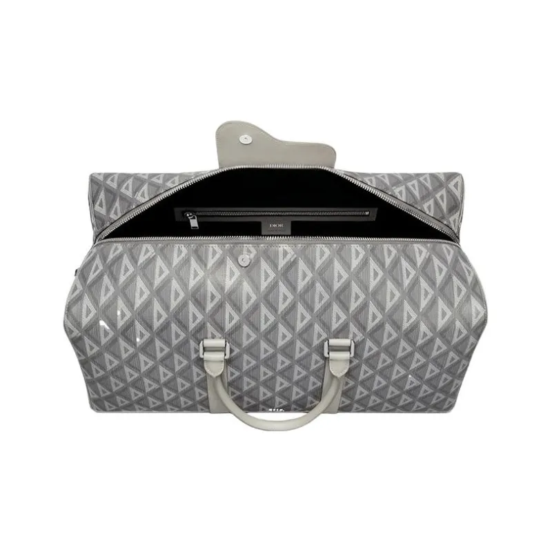 DIOR Leather Luggage Bag Handbag Crossbody Bag Travel Bag Men's Gray-3