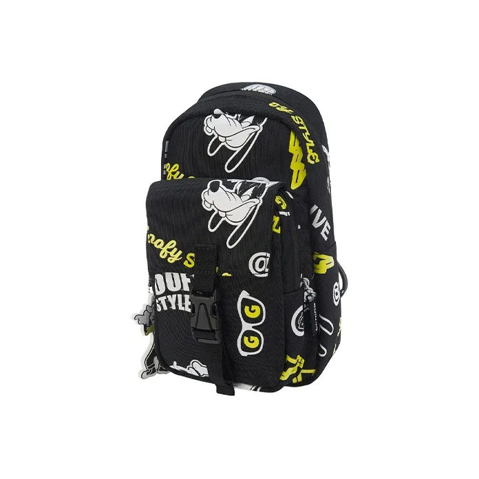LiNing Disney Collaboration Fabric Fanny Pack Shoulder Bag Crossbody Bag Sling Bag Unisex Black-0