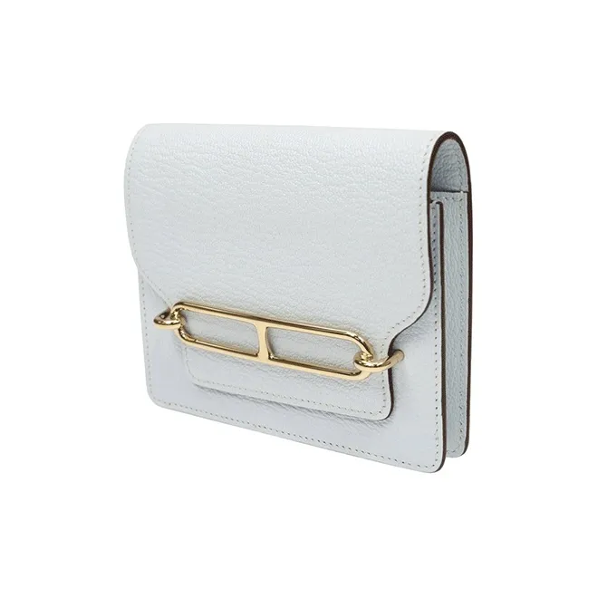 HERMES Roulis Goatskin Fanny Pack Clutch Wallet Women's T0 Misty Blue-1