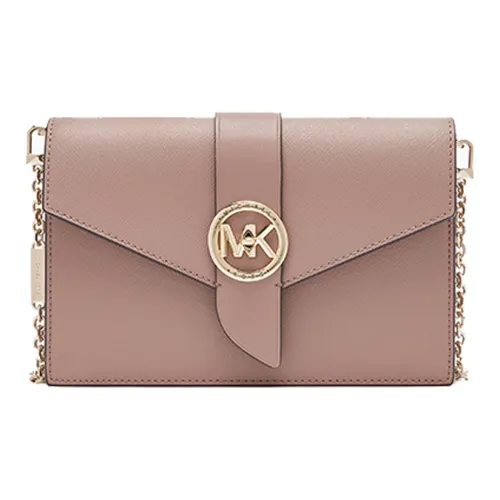 MICHAEL KORS Jet Set Cow Leather Envelope Bag Shoulder Bag Crossbody Bag Medium Size Women's Deep Dusty Pink