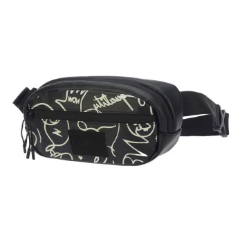 LiNing Artist DFT Collaboration Leather Sports Bag Shoulder Bag Fanny Pack Regular Unisex Black