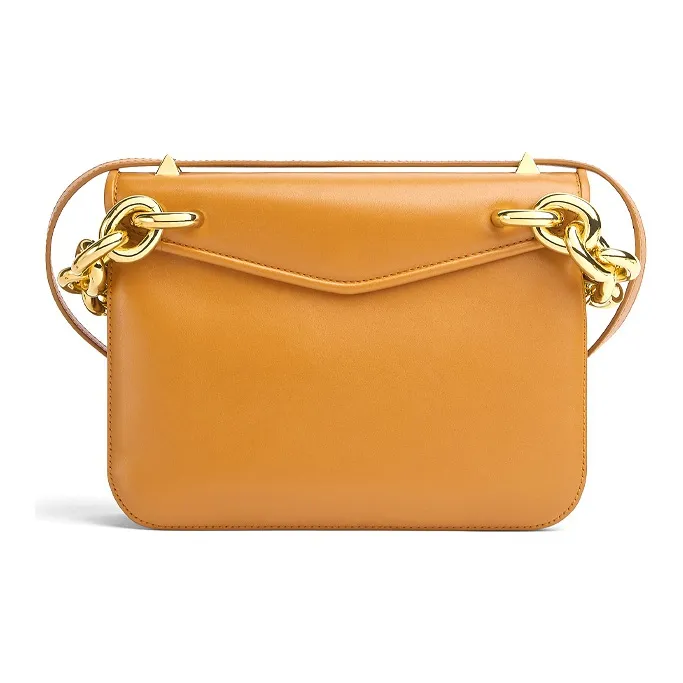 Bottega Veneta Shiny Leather Envelope Shoulder Bag Women's Brown-2