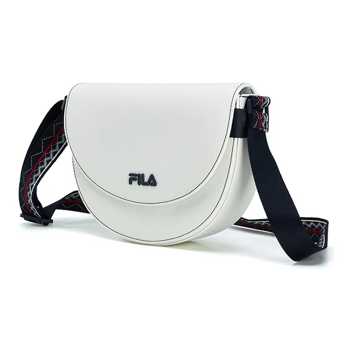 FILA PU Saddle Bag, Shoulder Bag, Crossbody Bag Regular Unisex White-1
