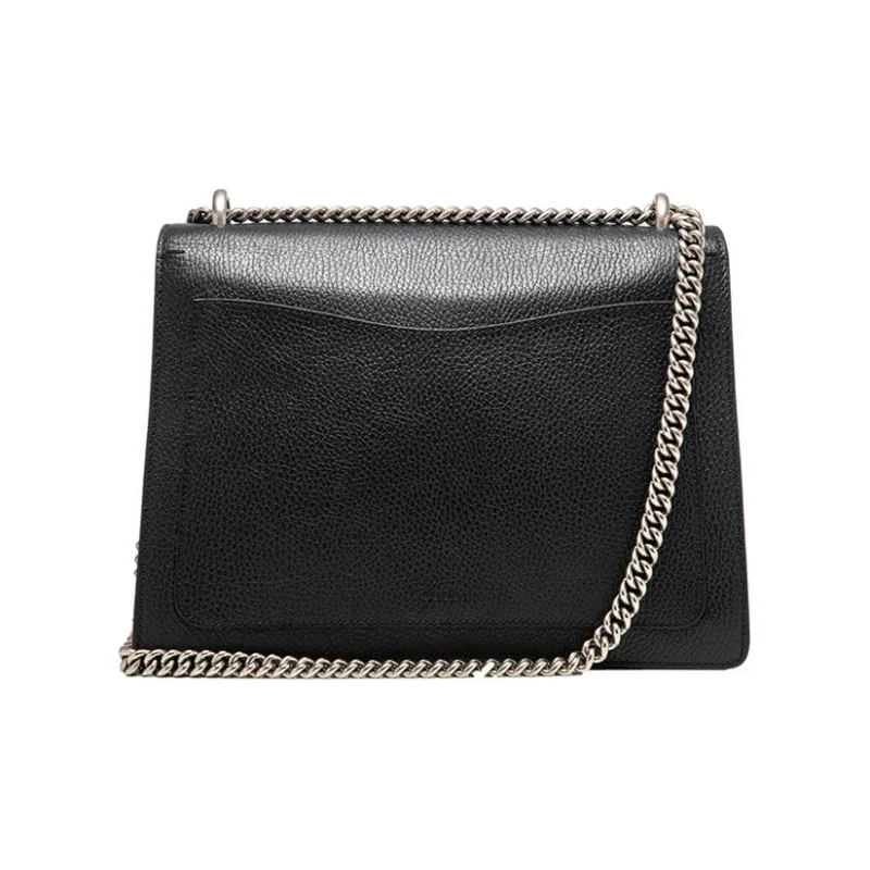 GUCCI Dionysus Leather Shoulder Bag Crossbody Bag Medium Size Women's Black-4