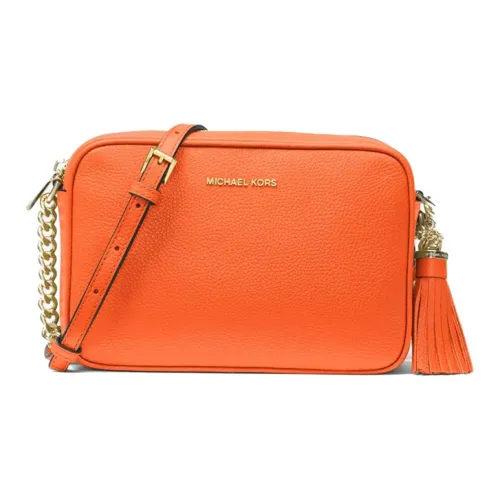 MICHAEL KORS MICHAEL KORS Luggage Collection Leather Shoulder Bag Crossbody Bag Medium Size Women's Orange