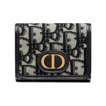 DIOR 30 Montaigne Canvas Wallet Women's Blue