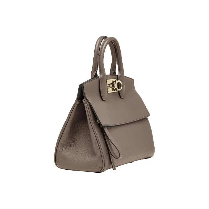 FERRAGAMO Cow Leather Handbag Regular Women's Gray-1