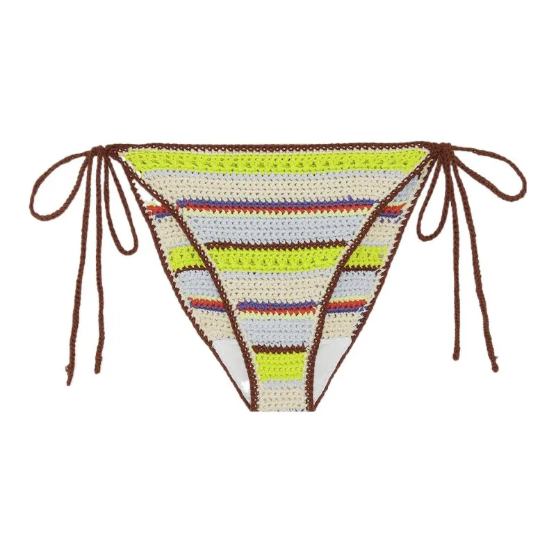 GANNI Crochet Striped Bikini Bottom-0