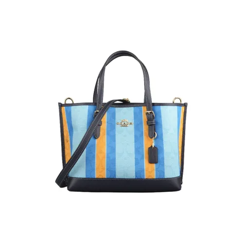 COACH Mollie Fabric Twister Bag, Shoulder Bag, Handbag Women's Blue Yellow Multicolor