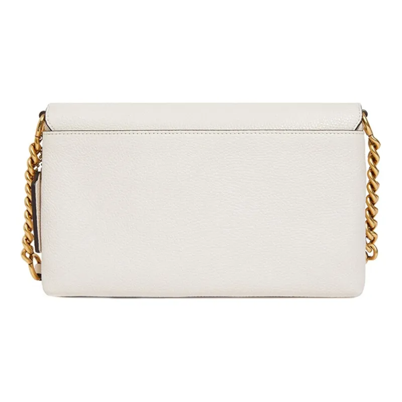 COACH Crosstown Pebbled Leather Small Square Bag Shoulder Bag Medium Size Women's White-1