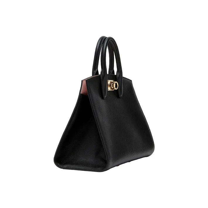 FERRAGAMO Leather Handbag Men's Black-1