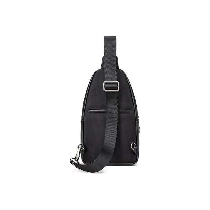 Jeep Top Grain Cow Leather Shoulder Bag Crossbody Bag Sling Bags Men's Black-4