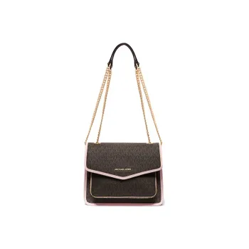 MICHAEL KORS Regina Artificial Leather Crossbody Shoulder Bags Medium Size Women's Oak Fruit Brown Pink Multicolor