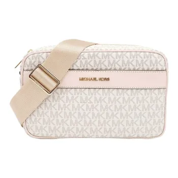 MICHAEL KORS Jet Set Artificial Leather Camera Bag, Shoulder Bag, Crossbody Bag Regular Women's White & Pink