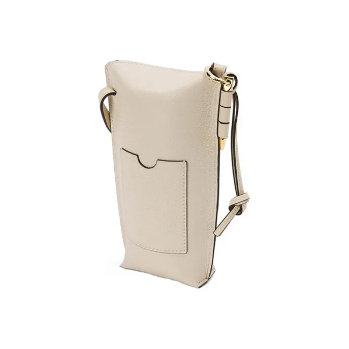 LOEWE Gate Lambskin One Shoulder Crossbody Cell Phone Pouch Women's Ecru-2