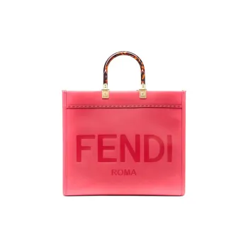 FENDI Sunshine Cow Leather Handbag Medium Size Women's Fuchsia