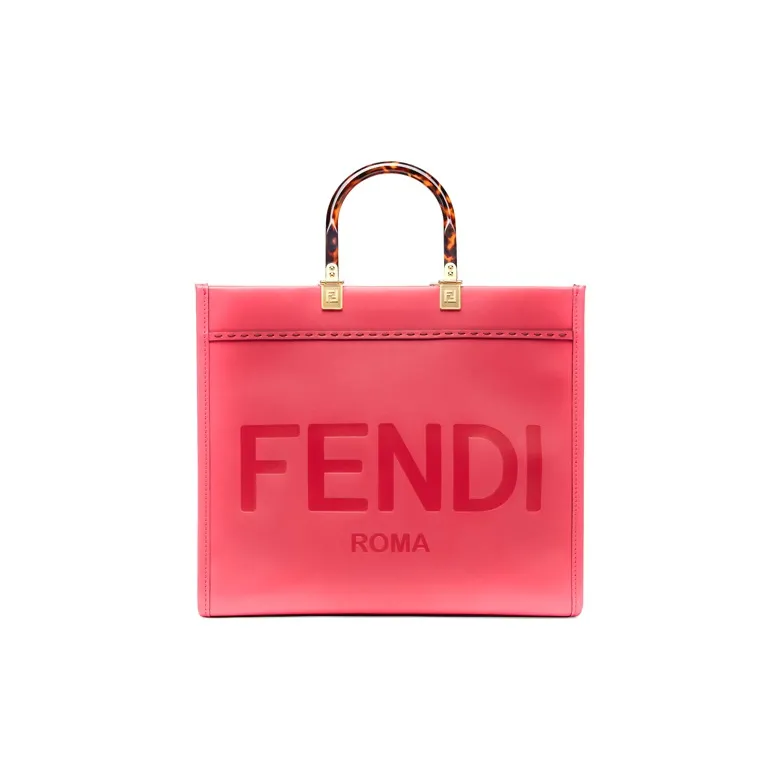FENDI Sunshine Cow Leather Handbag Medium Size Women's Fuchsia-0