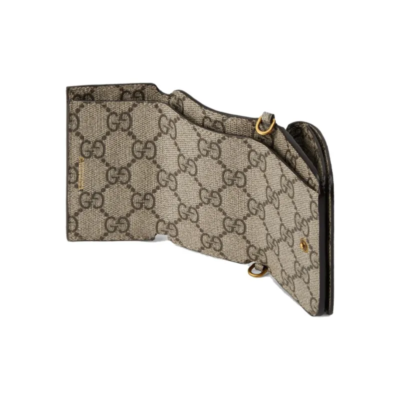 GUCCI Canvas Wallet Coin Purse Shoulder Bag Crossbody Bag Unisex Ebony-5