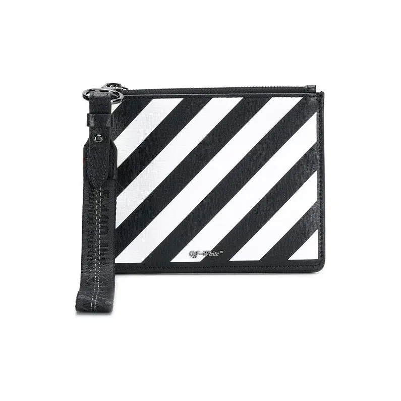 OFF WHITE Leather Mahjong Set Clutches Regular Unisex Black & White-1