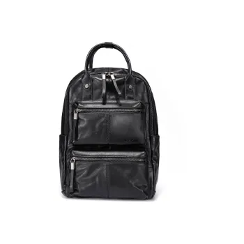 Ace Paul Top Grain Cow Leather Backpack Large Size Men's Black