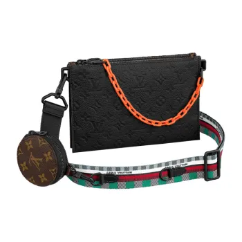 LOUIS VUITTON Trio Pouch Taurillon Illusion Silver