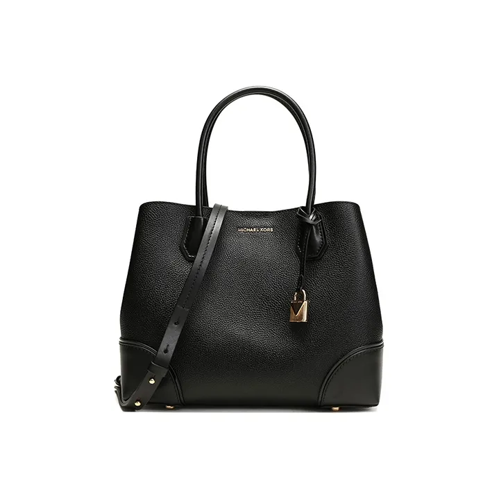 MICHAEL KORS Mercer Gallery Bucket Cow Leather Portable Crossbody Bag Shoulder Bag Medium Size Women's Black-0