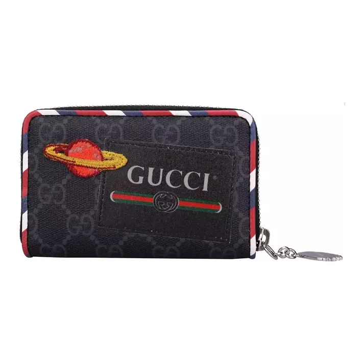 GUCCI Canvas With Leather Wallet Men's Black-2