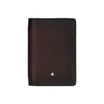 MONTBLANC Leather Wallets Card Holders Men's Dark Red