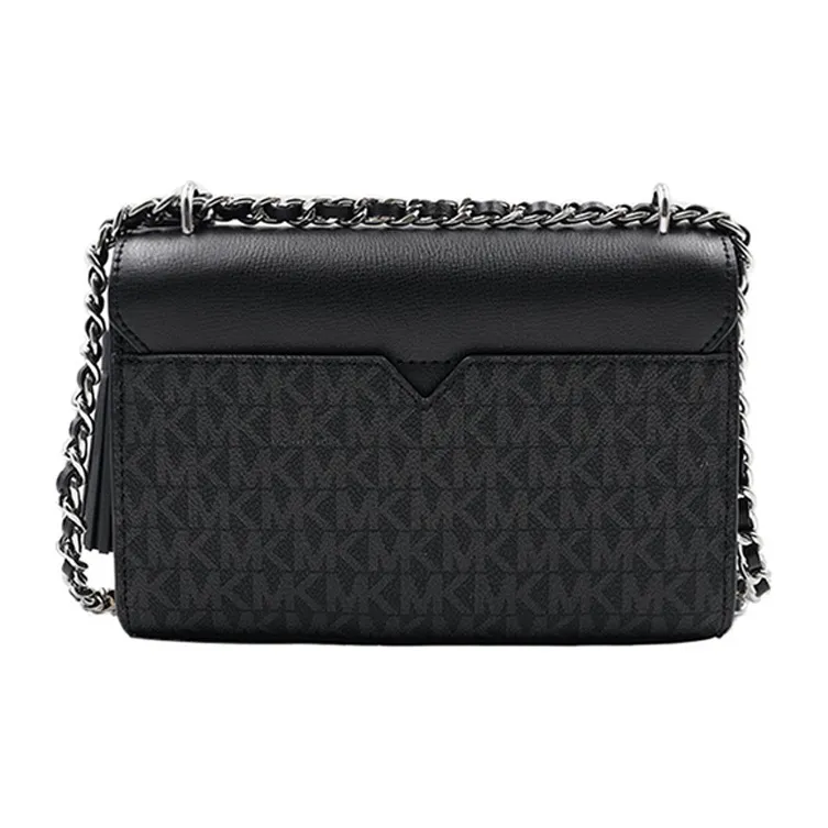 MICHAEL KORS Rose Cow Leather Shoulder Bag Crossbody Bag Medium Size Women's Black-3